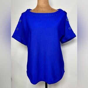 Melissa Paige Royal Blue Short Sleeve Top, NWT, Size XS, Royal Blue Top